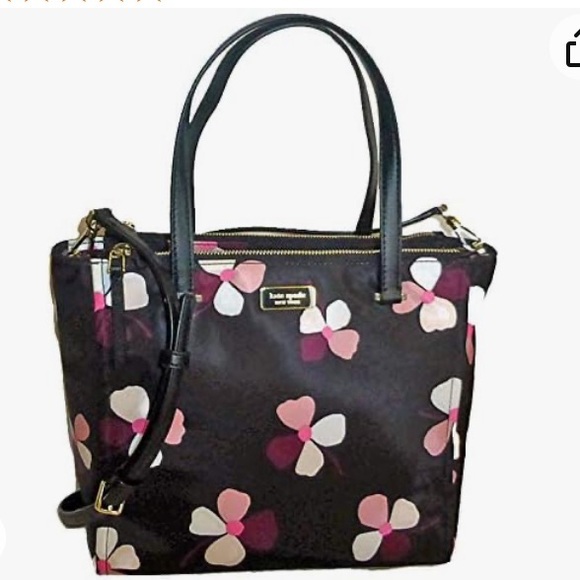RARE like new Kate Spade Medium Satchel Handbag Dawn Dusk Buds Floral Print - Picture 5 of 16
